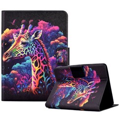 Protective Case for Amazon Kindle Paperwhite 5 (2021) Tablet Case Pattern Printed Leather Flip Cover with Card Slots - Giraffe
