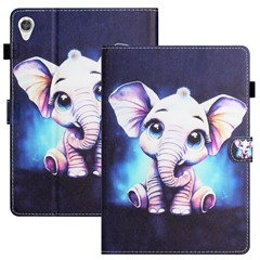 For Lenovo Tab M10 HD Gen 2 Shockproof Case PU Leather Flip Cover Pattern Printing Anti-Drop Tablet Shell - Elephant
