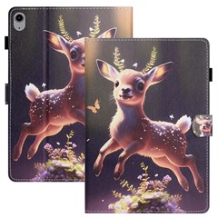 Anti-Drop Tablet Case for iPad (2025) / 10.9 (2022) PU Leather Folio Flip Cover Pattern Printing Shockproof Case - Deer