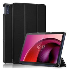 For Lenovo Tab M10 5G TB-360ZU Trifold Stand Smart Case PU Leather Full Body Protective Tablet Cover - Black