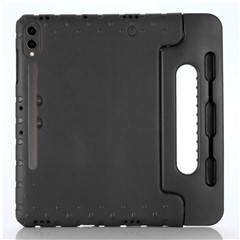 For Samsung Galaxy Tab S9+ / S9 FE+ EVA Tablet Protective Case Handle Kickstand Drop-Proof Cover - Black