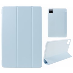 For Xiaomi Pad 6 / 6 Pro Tri-Fold Stand Protective Cover PU Leather + Matte TPU Tablet Case - Sky Blue