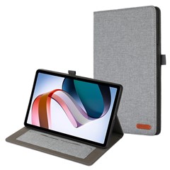 For Xiaomi Redmi Pad SE Case Stand Tablet Leather Cover with Card Holder - Grey