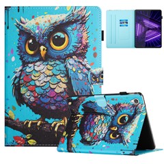 For Lenovo Tab M10 HD Gen 2 X306X Case Pattern Printing PU Leather Tablet Protective Cover - Owl
