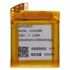 For Asus Zenwatch 3 WI503Q 3.85V 340mAh  Li-Ion Polymer Battery Assembly Part (Encode: C11N1609) (Without Logo)