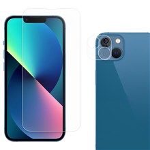 For iPhone 14 6.1 inch Ultra Clear Full Coverage Tempered Glass Screen Protector Anti-explosion Film + Precise Cutout Camera Lens Protector