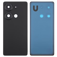 For Xiaomi Redmi Note 13 Pro 4G Back Battery Housing Cover with Camera Ring Lens Cover Spare Part (Without Logo) - Black