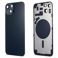 For iPhone 14 Battery Housing with Bracket + Camera Lens Cover + Magnetic Ring Part (Integrated One-Piece Design) - Black
