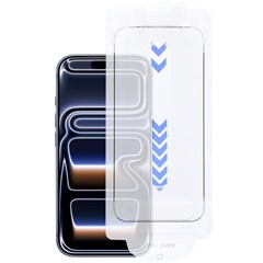 For iPhone 18 Pro / 17 Pro Screen Protector High Aluminium-silicon Glass Electroplated Silk Screen Full Screen Coverage Dust-Free Installation Kit - Transparent