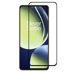 For OnePlus Nord CE 3 Lite 5G / Nord N30 5G Silk Printing Black Edge Tempered Glass Film 2.5D Arc Edge Phone Full Screen Protector