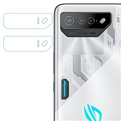 2Pcs / Set Camera Lens Protector for Asus ROG Phone 7 5G / ROG Phone 7 Ultimate 5G , 2.5D Arc Edge Tempered Glass Clear Back Lens Film