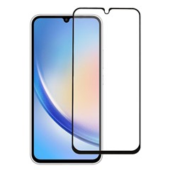 For Samsung Galaxy A34 5G Purple Light Full Screen Protector Black Edge Silk Printing Full Glue Tempered Glass Film