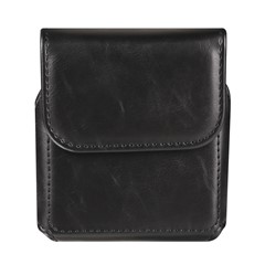 For Samsung Galaxy Z Flip3 5G / Z Flip4 5G / Z Flip5 5G Crazy Horse PU Leather Phone Belt Bag Wasit Phone Holster Pouch - Black