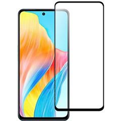 For Oppo A98 5G Black Edge Phone Screen Protector AGC Glass HD Clear Screen Covering Film (Full Glue)