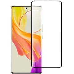 Phone Screen Protector For vivo Y78 5G , Full Glue AGC Glass Black Edge Screen Covering Film