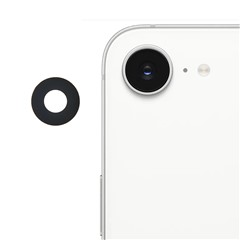 1 Set For iPhone 16e Rear Camera Rim Lens Cover with Adhesive Sticker (Without Logo)