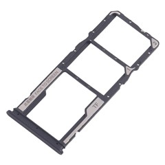 For Xiaomi Poco M6 Pro 4G Dual SIM Card + TF Card Tray Holder Replacement Part (Without Logo) - Black