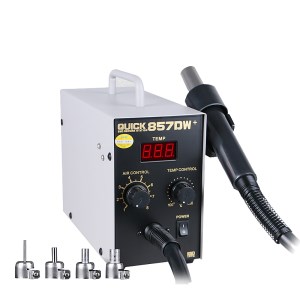 QUICK 857DW+ Adjustable Hot Air Gun Station 580W SMD Rework Station - AC 110V