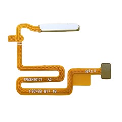 For Oppo A16 OEM Home Key Fingerprint Button Flex Cable Part (Without Logo) - Silver