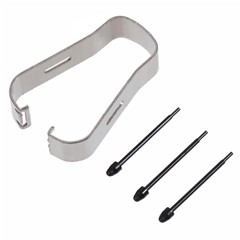 For Samsung Galaxy Z Fold3 5G F926 3Pcs Touch Stylus Tips Nibs with Metal Clip (Without Logo) - Black