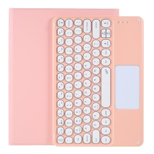 2 in 1 For iPad Pro 11 (2022) / (2021) / (2020) / (2018) Leather Tablet Case Bluetooth-compatible Keyboard Protective Stand Tablet Cover with Pen Slot - Pink