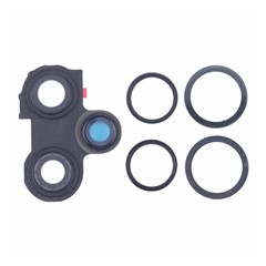 For Xiaomi Redmi Note 12 Turbo OEM Back Camera Lens Holder Cover with Glass Part (Without Logo) - Black