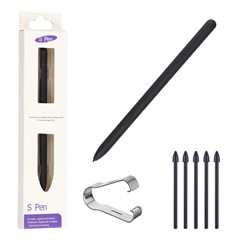 For Samsung Galaxy Tab S10 Series / Tab S9 Series Stylus Pressure Sensitive Pen with 5 Pen Tips (without Logo) - Dark Grey