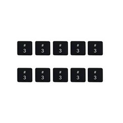 10Pcs Keycaps Number 3 Key (Danish Layout) for Macbook Air 13 inch (2018) A1932 / Macbook Pro 13 inch (2017) A1706 Laptop Keyboard