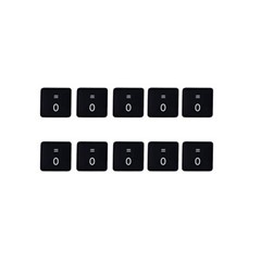 10Pcs Keycaps Number 0 Key (Danish Layout) for Macbook Air 13 inch (2018) A1932 / Macbook Pro 13 inch (2017) A1706 Laptop Keyboard
