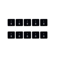 10Pcs Keycaps Number 8 Key (Danish Layout) for Macbook Air 13 inch (2020) A2179 / Macbook Pro 13 inch (2020) A2289 Laptop Keyboard