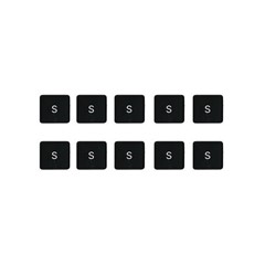10Pcs Keycaps Letter S Key (Danish Layout) for Macbook Air 13 inch (2020) A2179 / Macbook Pro 13 inch (2020) A2289 Laptop Keyboard