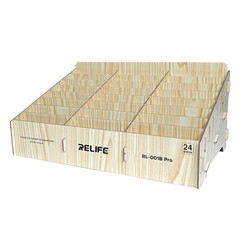 RELIFE RL-001B Pro 24 Grid Phone Management Box  /  Wooden Storage Organizer  /  Multi-Compartment Device Holder