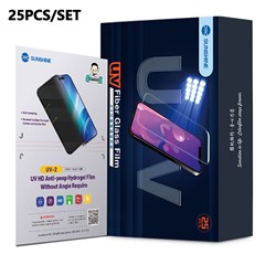 SUNSHINE 25PCS UV-2 Screen Protector No Angle Privacy PET Film for Phones Watches AirPods Cameras