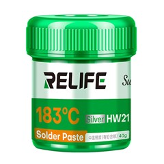 RELIFE HW21 Medium Temperature Solder Paste 40G  /  183-Degree Melting Point for Electronics Soldering (Containing Leaded Silver)
