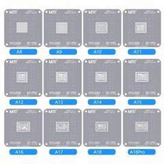 MAANT A8-A18 Pro 12Pcs Chip CPU BGA Reballing Stencil Template Net for iPhone Chip Repair