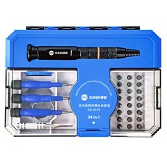 SUNSHINE SS-5119 34 in 1 Multifunctional Precision Screwdriver Set with 24Pcs S2 Alloy Steel Bits for Electronics Repair