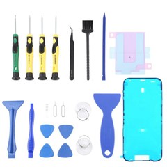JF-8182 For iPhone 17 Pro Max 21 in 1 Precision Screwdriver Set Replacement Parts Battery Adhesive Tape Sticker + Middle Plate Frame Repair Tool Kit