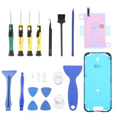 JF-8182 For iPhone 17 21 in 1 Precision Screwdriver Set Replacement Parts Battery Adhesive Tape Sticker + Middle Plate Frame Repair Tool Kit