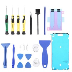 JF-8182 For iPhone 16 Plus 21 in 1 Precision Screwdriver Set Replacement Parts Battery Adhesive Tape Sticker + Middle Plate Frame Repair Tool Kit