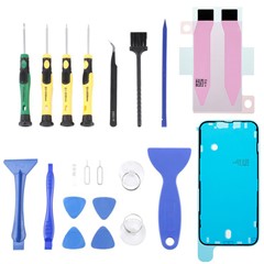 JF-8182 For iPhone 14 21 in 1 Precision Screwdriver Set Replacement Parts Battery Adhesive Tape Sticker + Middle Plate Frame Repair Tool Kit