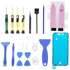 JF-8182 For iPhone 14 Plus 21 in 1 Precision Screwdriver Set Replacement Parts Battery Adhesive Tape Sticker + Middle Plate Frame Repair Tool Kit