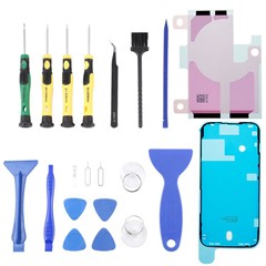 JF-8182 For iPhone 14 Pro 21 in 1 Precision Screwdriver Set Replacement Parts Battery Adhesive Tape Sticker + Middle Plate Frame Repair Tool Kit