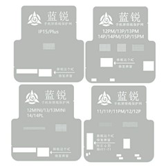 LANRUI 4Pcs / Set IC Reballing Stencil for iPhone 11 to 15 Series Screen IC Grinding Protection Tin Planting Mesh BGA Rework Repair Template
