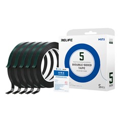 RELIFE HX1 5 Rolls 5mm Width Mobile Phone Sealing Tape Double-sided Adhesive Tape for Screen Repair , Length: 10m
