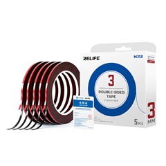 RELIFE HX2 5 Rolls 3mm Double-sided Tape Phone Screen Sealing Cushion Adhesive for Mobile Repair , Length: 10m