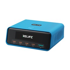RELIFE Q8 165W GaN Charger 5-Port USB-C PD 140W Multi Device Fast Charging Station for Laptop Phone - Blue