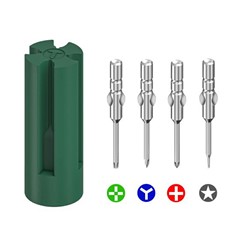 2UUL SD24 4 in 1 Screwdriver Bit Set Magnetic S2 Steel Cross Tri-Point Philips Pentalobe Bits Kit