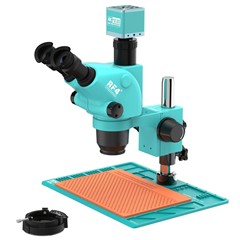 RF4 RF-6565-PO4 6.5X-65X Trinocular Stereo Microscope 4K Camera 144 LED Ring Light for PCB Electronics Repair