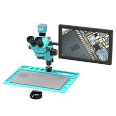 RF4 RF-7050TVD2+4KC1PRO+M156 4K Stereo Microscope Trinocular Zoom 7-50X with 15.6inch HD Display for PCB IC Repair