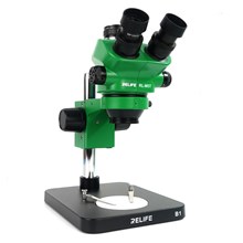 RELIFE RL-M5T-B1 Trinocular Microscope 0.7-5X Magnification HD Stereo Microscope with LED Light for Smart Phones/Jewelry